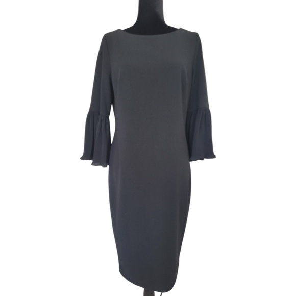 Calvin Klein women’s black medium dress with golden zipper back size 12 - Picture 1 of 12